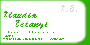 klaudia belanyi business card