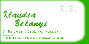 klaudia belanyi business card